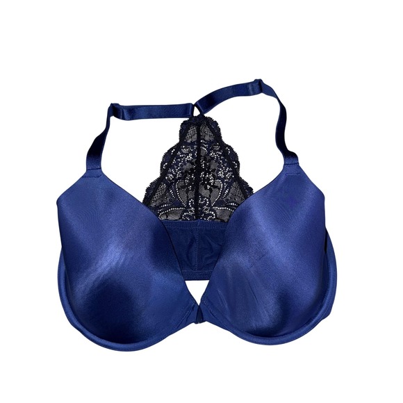 Wacoal Other - Wacoal Bra Womens 34DDD Blue Front Close Racerback T-Shirt Underwire 853257